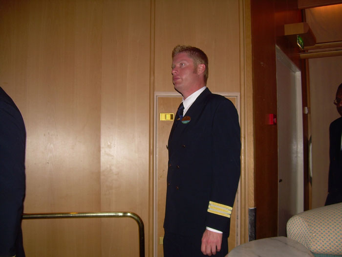 an officer at welcome aboard
